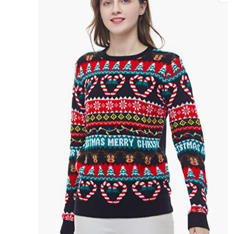 Jacquard Knitted Christmas Women's Sweater